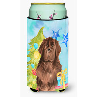 "Caroline's Treasures CK1869TBC Christmas Tree Newfoundland Tall Boy Hugger cold-beverage-koozies, Multicolor"