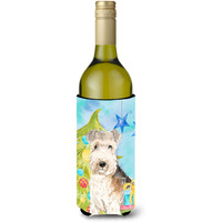 "Caroline's Treasures CK1873LITERK Christmas Tree Lakeland Terrier Wine Bottle Hugger cold-beverage-koozies, 750 ml, Multicolor"