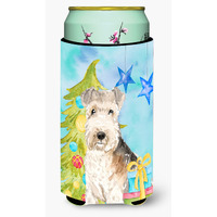 "Caroline's Treasures CK1873TBC Christmas Tree Lakeland Terrier Tall Boy Hugger cold-beverage-koozies, Multicolor"