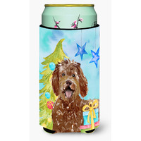 "Caroline's Treasures CK1874TBC Christmas Tree Labradoodle Tall Boy Hugger cold-beverage-koozies, Multicolor"