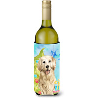 "Caroline's Treasures CK1878LITERK Christmas Tree Golden Retriever Wine Bottle Hugger cold-beverage-koozies, 750 ml, Multicolor"