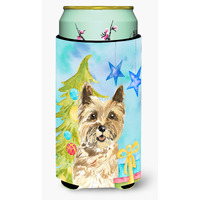 "Caroline's Treasures CK1883TBC Christmas Tree Cairn Terrier Tall Boy Hugger cold-beverage-koozies, Multicolor"