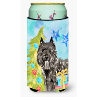 "Caroline's Treasures CK1885TBC Christmas Tree Bouvier des Flandres Tall Boy Hugger cold-beverage-koozies, Multicolor"