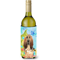 "Caroline's Treasures CK1887LITERK Christmas Tree Bloodhound Wine Bottle Hugger cold-beverage-koozies, 750 ml, Multicolor"
