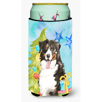 "Caroline's Treasures CK1889TBC Christmas Tree Bernese Mountain Dog Tall Boy Hugger cold-beverage-koozies, Multicolor"