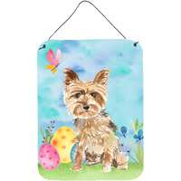"Caroline's Treasures Easter Eggs Yorkie Yorkshire Terrier Door Hanging Prints wall-decor, Multicolor"
