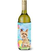 "Caroline's Treasures Easter Eggs Yorkie Yorkshire Terrier Wine Bottle Hugger cold-beverage-koozies, 750 ml, Multicolor"