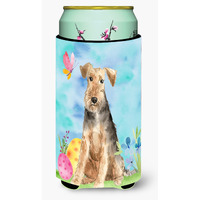 "Caroline's Treasures CK1895TBC Easter Eggs Welsh Terrier Tall Boy Hugger cold-beverage-koozies, Multicolor"