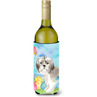 "Caroline's Treasures CK1899LITERK Easter Eggs Shih Tzu Puppy Wine Bottle Hugger cold-beverage-koozies, 750 ml, Multicolor"