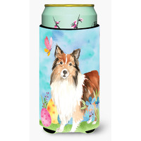"Caroline's Treasures CK1901TBC Easter Eggs Sheltie Tall Boy Insulator Hugger cold-beverage-koozies, Multicolor"
