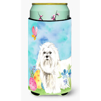 "Caroline's Treasures CK1908TBC Easter Eggs Maltese Tall Boy Insulator Hugger cold-beverage-koozies, Multicolor"