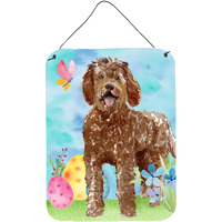 "Caroline's Treasures Easter Eggs Labradoodle Door Hanging Prints wall-decor, Multicolor"