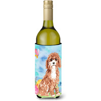"Caroline's Treasures CK1918LITERK Easter Eggs Cavapoo Wine Bottle Hugger cold-beverage-koozies, 750 ml, Multicolor"