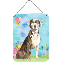 "Caroline's Treasures Easter Eggs Catahoula Leopard Dog Door Hanging Prints wall-decor, Multicolor"