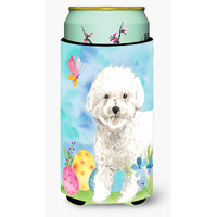 "Caroline's Treasures CK1925TBC Easter Eggs Bichon Frise Tall Boy Hugger cold-beverage-koozies, Multicolor"