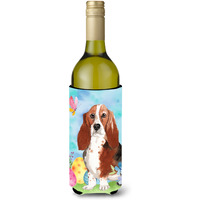 "Caroline's Treasures CK1927LITERK Easter Eggs Basset Hound Wine Bottle Hugger cold-beverage-koozies, 750 ml, Multicolor"