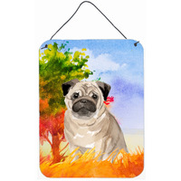 "Caroline's Treasures Fall Fawn Pug Door Hanging Prints wall-decor, Multicolor"