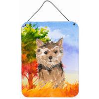 "Caroline's Treasures Fall Norwich Terrier Door Hanging Prints wall-decor, Multicolor"
