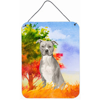 "Caroline's Treasures Fall Staffordshire Bull Terrier Door Hanging Prints wall-decor, Multicolor"