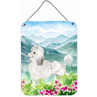 Caroline's Treasures Mountian Flowers White Poodle Door Hanging Prints wall-decor