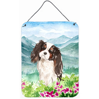 "Caroline's Treasures Mountian Flowers Tricolor Cavalier Spaniel Door Hanging Prints wall-decor, Multicolor"