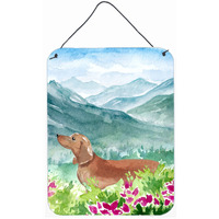 "Caroline's Treasures Mountian Flowers Red Dachshund Door Hanging Prints wall-decor, Multicolor"