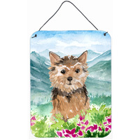 "Caroline's Treasures Mountian Flowers Norwich Terrier Door Hanging Prints wall-decor, Multicolor"
