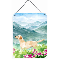 Caroline's Treasures Mountian Flowers Yellow Labrador Door Hanging Prints wall-decor