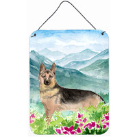 "Caroline's Treasures Mountian Flowers German Shepherd Door Hanging Prints wall-decor, Multicolor"