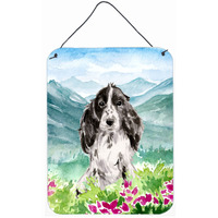 "Caroline's Treasures Mountian Flowers Black Parti Cocker Spaniel Door Hanging Prints wall-decor, Multicolor"