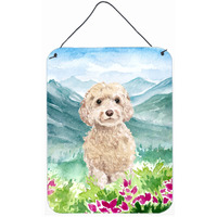 "Caroline's Treasures Mountian Flowers Goldendoodle Door Hanging Prints wall-decor, Multicolor"