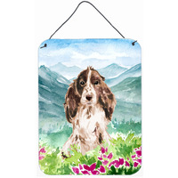 "Caroline's Treasures Mountian Flowers Chocolate Parti Cocker Spaniel Door Hanging Prints wall-decor, Multicolor"