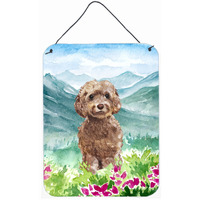 "Caroline's Treasures Mountian Flowers Labradoodle Door Hanging Prints wall-decor, Multicolor"