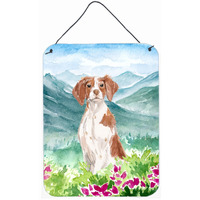 "Caroline's Treasures Mountian Flowers Brittany Spaniel Door Hanging Prints wall-decor, Multicolor"