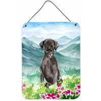 "Caroline's Treasures Mountian Flowers Black Lab Door Hanging Prints wall-decor, Multicolor"