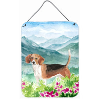 "Caroline's Treasures Mountian Flowers Beagle Door Hanging Prints wall-decor, Multicolor"
