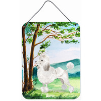 Caroline's Treasures Under the Tree White Poodle Door Hanging Prints wall-decor