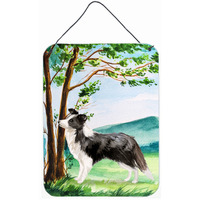 "Caroline's Treasures Under the Tree Border Collie Door Hanging Prints wall-decor, Multicolor"