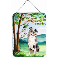 "Caroline's Treasures Under the Tree Australian Shepherd Door Hanging Prints wall-decor, Multicolor"