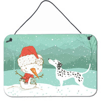 Caroline's Treasures Snowman Dalmatian Christmas Wall or Door Hanging Prints