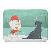 "Caroline's Treasures Black Labrador Snowman Christmas Machine Washable Memory Foam Mat, Multicolor"