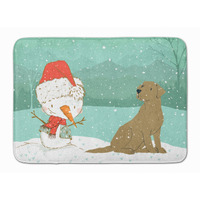 "Caroline's Treasures Chocolate Labrador Snowman Christmas Machine Washable Memory Foam Mat, Multicolor"