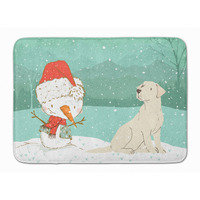 Caroline's Treasures Yellow Labrador Snowman Christmas Machine Washable Memory Foam Mat