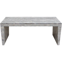 Mosaic Cocktail Table w/ Bone Linlay in Linear Pattern by Diamond Sofa