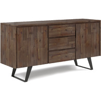 Lowry SOLID ACACIA WOOD & Metal 60 in WRectangle Sideboard Buffet