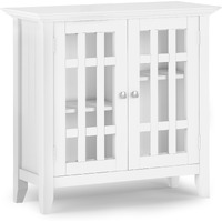 Bedford SOLID WOOD 32 inch Wide Transitional Low Storage Media Cabinet in White