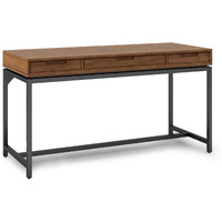 Banting SOLID HARDWOOD Industrial 60 inch Wide Desk in Medium Saddle Brown