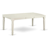 DOT-LWH-T Dover Dining Room table with 18" Butterfly Leaf -Linen White Finish.