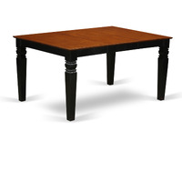 WET-BCH-T Weston Rectangular Dining Table with 18 in butterfly Leaf in Black and Cherry (Only Tabletop Available)