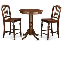 EDCH3-MAH-W 3 PC pub Table set - Kitchen Table and 2 counter height stool.